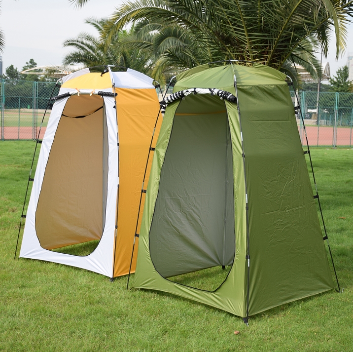 Cheap Goat Tents Dual Layer Waterproof Anti UV Tourist Tents Portable Changing Fitting Room Outdoor Camping Shower Bathing Tent Privacy Toilet   